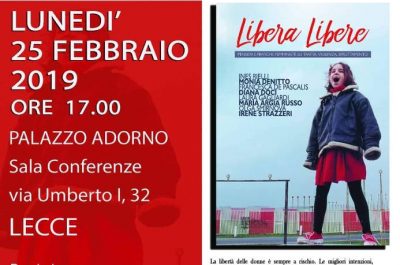“Libera libere”, lunedì 25 febbraio a Palazzo Adorno la presentazione del libro - Corriere Salentino