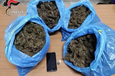 In casa quattro bustoni pieni di "erba", 38enne nei guai per spaccio: ai domiciliari - Corriere Salentino