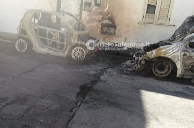 "Mezzanotte di fuoco": rogo distrugge due auto e ne danneggia una terza. Danni anche ad un'abitazione - Corriere Salentino