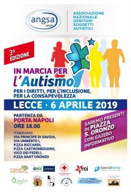 "In marcia con l'autismo": III edizione domani con corteo finale in Piazza Sant'Oronzo - Corriere Salentino