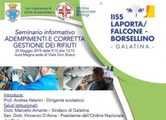 “Adempimenti e corretta gestione dei rifiuti”, sabato 25 maggio all’Istituto Laporta – Falcone Borsellino