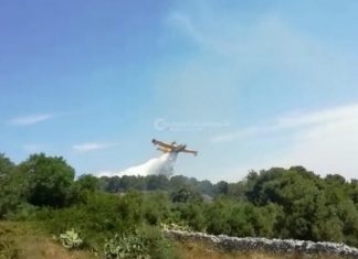 Rogo sul Belvedere di Santa Cesarea Terme, intervengono due Canadair