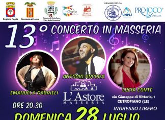 Concerto in Masseria: domenica 28 luglio, musica, spettacolo, cultura alla Masseria L’Astore a Cutrofiano