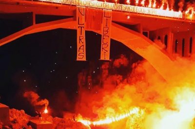 La festa ultras degenera: Ciolo come l'Inferno. E ai piedi del ponte spunta enorme murales - Corriere Salentino