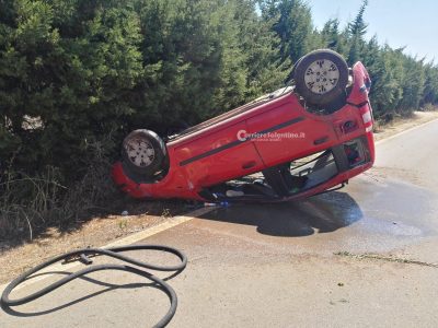 Si ribalta con l’auto sulla via del mare. Paura per una 19enne incinta: in codice rosso al “Fazzi” - Corriere Salentino