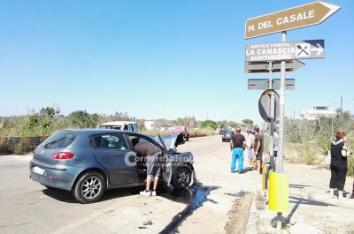Schianto frontale sulla via del mare, quattro feriti: in ospedale anche una coppia di fidanzati - Corriere Salentino