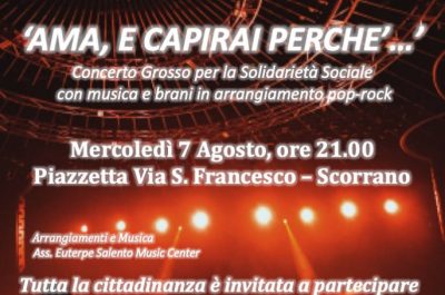 "Ama e capirai perché…”, il volontariato scorranese unito per un concerto di sensibilizzazione - Corriere Salentino