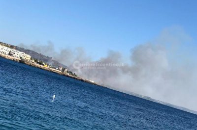 Il Salento continua a bruciare: nuovo rogo nel pomeriggio, fuoco nei pressi della "Montagna Spaccata" - Corriere Salentino