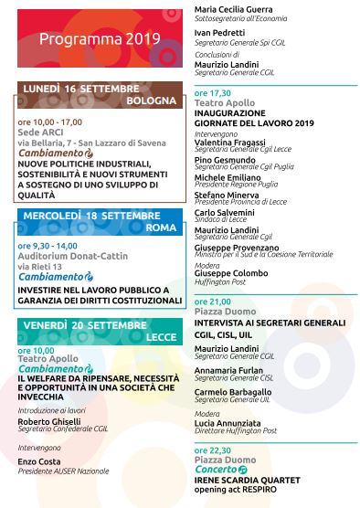 Giornate del Lavoro, si discute di cambiamento anche col premier e 3 ministri: 2400 partecipanti a Lecce - Corriere Salentino