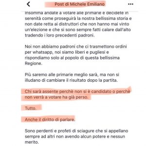 Stefano rompe il silenzio per criticare Emiliano: “Nessuno ci può togliere il diritto di dire la nostra” - Corriere Salentino