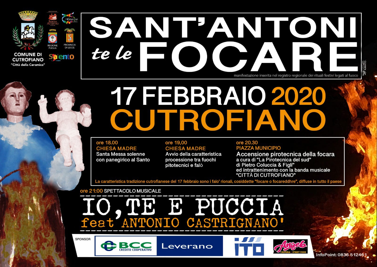 A Cutrofiano questa sera si festeggia Sant’Antonio da Padova con la
