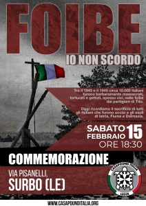 Il corteo di Casapound a Surbo per ricordare le vittime delle Foibe - Corriere Salentino