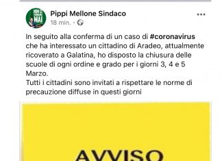 Nuovo Coronavirus: ad Aradeo scoppia la psicosi, anche a Nardò il sindaco chiude le scuole