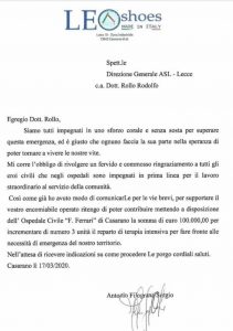 Due nuove postazioni di terapia intensiva a Casarano grazie ai 100mila euro donati da Filograna - Corriere Salentino