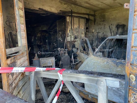 Fiamme all’alba, incendio distrugge Punto e locale adibito ad autocarrozzeria - Corriere Salentino