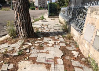 Marciapiedi devastati da anni in viale G.Rossini. Delli Noci rassicura: “Nuovi interventi a breve”