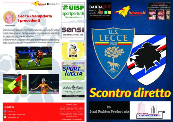 Lecce – Samp, lo scontro diretto per la salvezza - Corriere Salentino