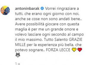 Barak al Lecce e al Salento: “Onorato”. E mostra una baby maglia giallorossa per il suo bimbo - Corriere Salentino