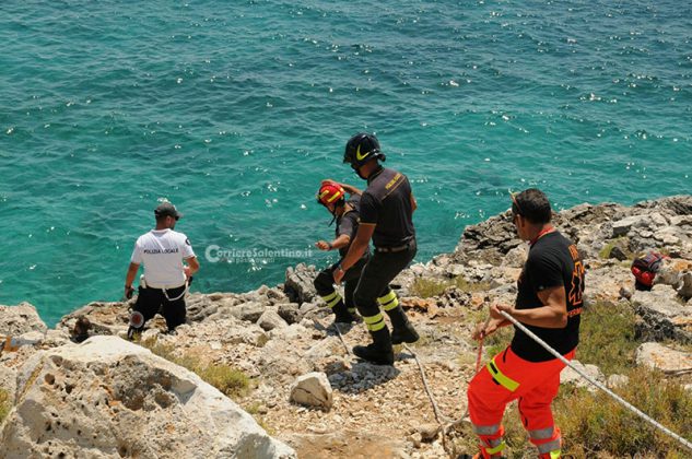 Cade sulla scogliera in una zona impervia: elicottero per soccorrerlo. In ospedale 61enne - Corriere Salentino