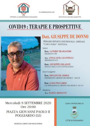 "Covid 19: Terapie e Prospettive", a Poggiardo un incontro pubblico con il dottor Giuseppe De Donno - Corriere Salentino