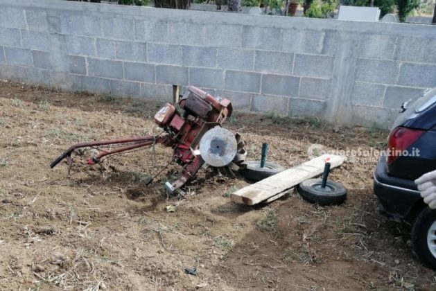 Gamba resta incastrata nelle lame di una motozappa: in ospedale con gravi ferite - Corriere Salentino