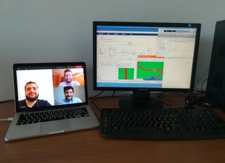 sullo schermo in senso orario da sinistra: Roberto Paolo Guida, Giovanni Calia, Mario Leonardo Erario.