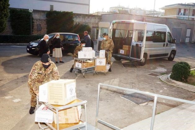 La solidarietà dei "Cavalleggeri di Lodi" di Lecce: generi di prima necessità alla Caritas - Corriere Salentino