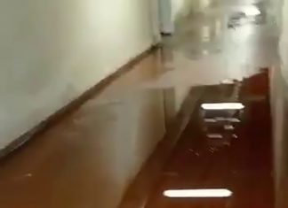 Acqua che cola e pozzanghere nel corridoio dove si trasporta anche cibo, il video-denuncia dal Fazzi