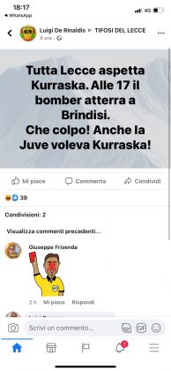 Calciomercato, arriva Kurraska a Lecce. La bufala corre sul web e non mancano le "vittime"... - Corriere Salentino