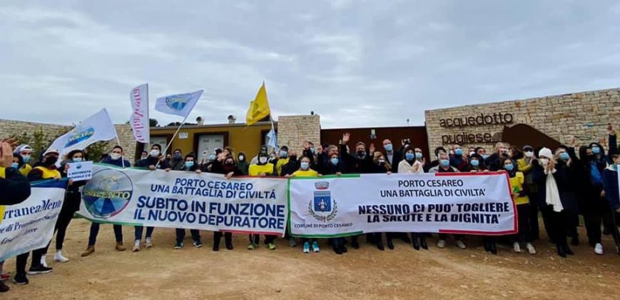 Depuratore di Porto Cesareo, sit-in per l’attivazione della rete fognaria - Corriere Salentino