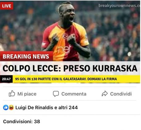 Calciomercato, arriva Kurraska a Lecce. La bufala corre sul web e non mancano le "vittime"... - Corriere Salentino