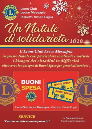 Il Lion Club Lecce Messapia in soccorso delle famiglie in difficoltà - Corriere Salentino