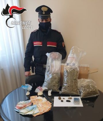 Marijuana, hashish e cocaina per lo spaccio: scattano due arresti tra Lecce e Maglie - Corriere Salentino