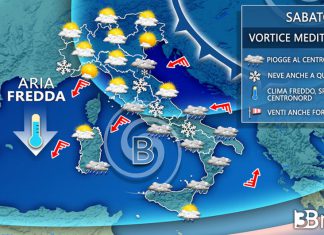 3bmeteo.com: “La primavera può attendere, rovesci e temporali nel weekend”