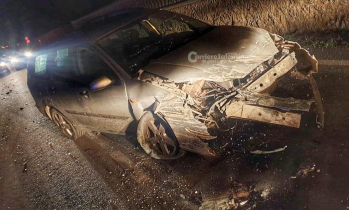 Alcol nel sangue 4 volte oltre il limite, perde il controllo dell'auto e si schianta contro un muretto - Corriere Salentino