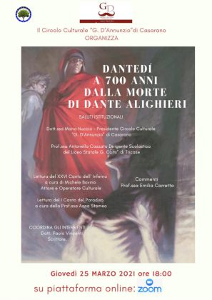 Il Circolo Culturale “G. D’Annunzio” di Casarano celebra i 700 anni dalla morte di Dante Alighieri - Corriere Salentino