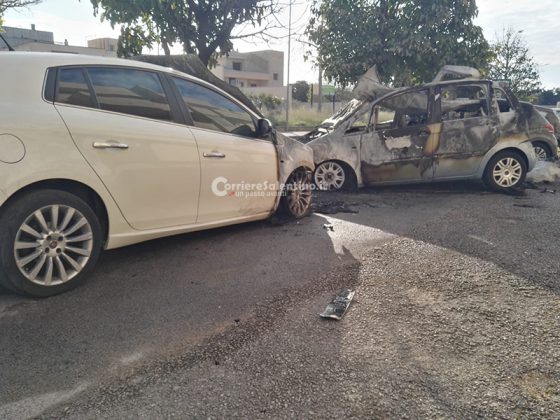Fuoco avvolge tre auto, esplode bombola di gas nel cofano: notte di paura in Sud Salento - Corriere Salentino