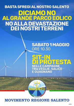 No al mega parco eolico nel Salento, il MRS organizza un sit-in il 1 maggio - Corriere Salentino
