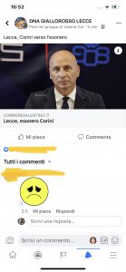 Sticchi Damiani: “Ripartire senza dare nulla per scontato”. Il popolo del web si divide sull’esonero Corini - Corriere Salentino