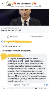 Sticchi Damiani: “Ripartire senza dare nulla per scontato”. Il popolo del web si divide sull’esonero Corini - Corriere Salentino