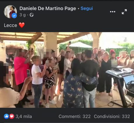 Festa privata (proibita) con show del cantante neo melodico: il video finisce in Rete, indagano i carabinieri - Corriere Salentino