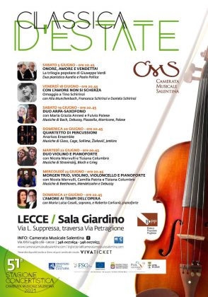 "Classica d'Estate": aperte le vendite dei biglietti per la rassegna della Camerata Musicale Salentina - Corriere Salentino