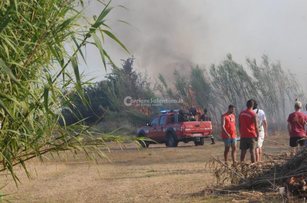 Giornata rovente, incendi in tutto il Salento. Le fiamme divorano ettari di macchia, in azione canadair - Corriere Salentino