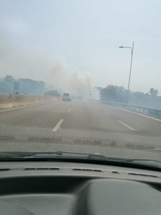 Incendio nel boschetto di San Cesario, fumo “minaccia” anche l’ospedale. Intervengono i canadair in tangenziale - Corriere Salentino