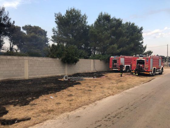 Continuano incendi in Salento: a fuoco uliveti e bosco. Fiamme raggiungono il giardino di una villa - Corriere Salentino
