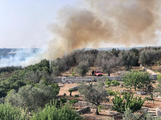 Domenica infernale, ancora incendi in Salento: fiamme minacciano struttura ricettiva e case, chiusa la provinciale - Corriere Salentino