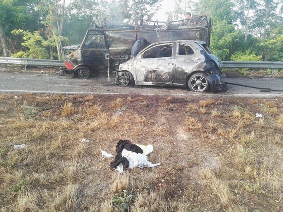 Auto si schianta contro furgone, i mezzi prendono subito fuoco: tragedia sfiorata sulla 274 - Corriere Salentino