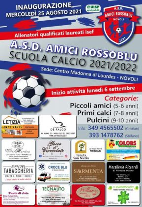Novoli: nasce A.S.D. Amici Rossoblu, una nuova scuola calcio per il divertimento e i valori in campo - Corriere Salentino