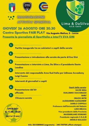 Nasce la “Lima & Da Silva ASD Calcio” in collaborazione con l’Udinese Accademy - Corriere Salentino