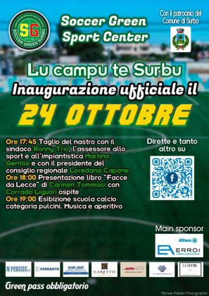 Surbo, domani l'inaugurazione del Soccer Green Sport Center - Corriere Salentino